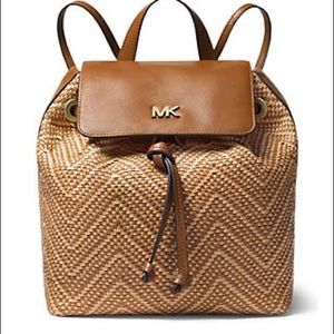 Michael Kors Woven Leather Backpack Purse